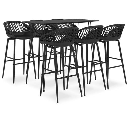 Set mobilier de bar, 7 piese, negru - WALTI WALTI