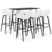 Set mobilier de bar, 7 piese, negru și alb - WALTI WALTI