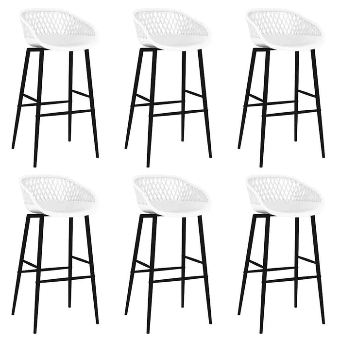 Set mobilier de bar, 7 piese, negru și alb - WALTI WALTI
