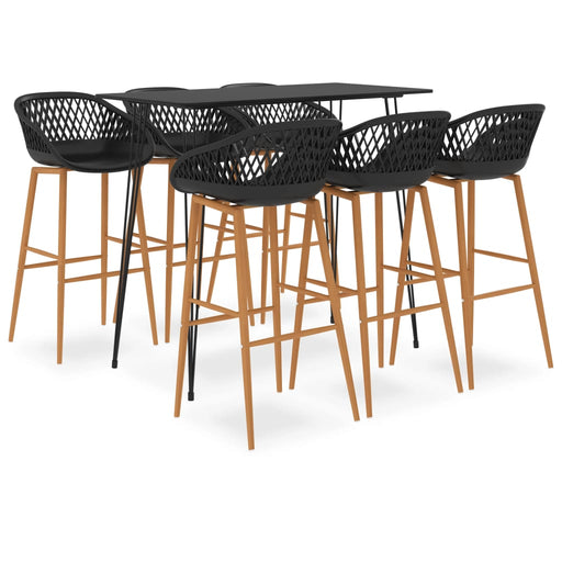 Set mobilier de bar, 7 piese, negru - WALTI WALTI