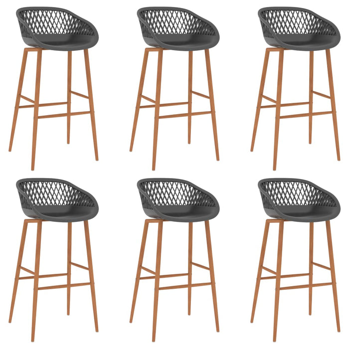 Set mobilier de bar, 7 piese, negru și gri - WALTI WALTI