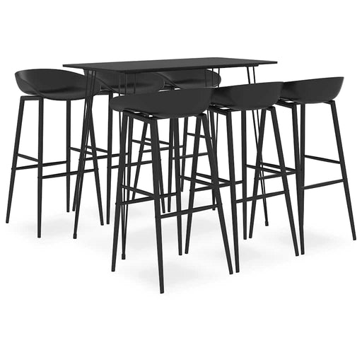 Set mobilier de bar, 7 piese, negru - WALTI WALTI