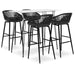 Set mobilier de bar, 5 piese, alb și negru - WALTI WALTI