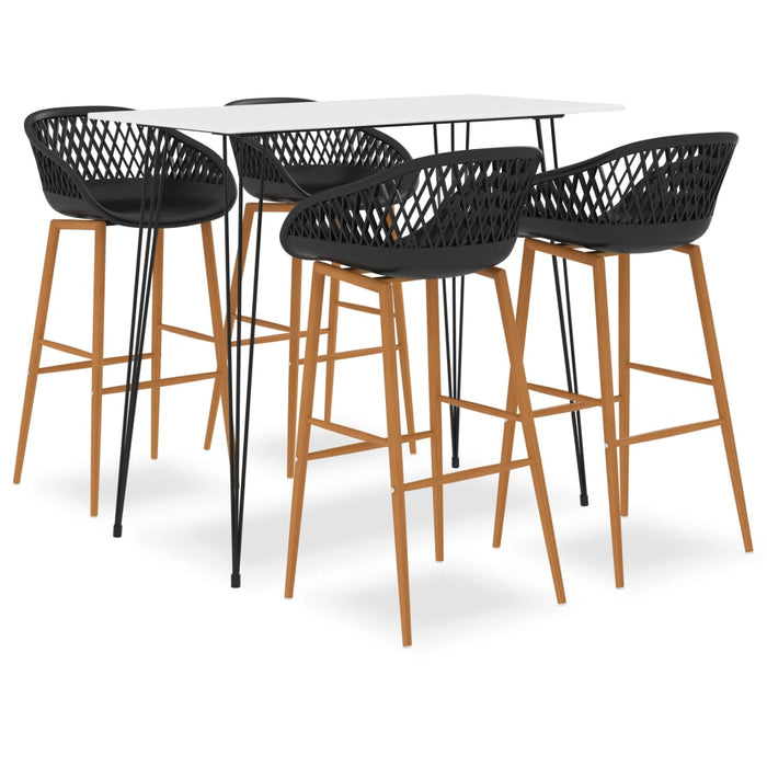 Set mobilier de bar, 5 piese, alb și negru - WALTI WALTI