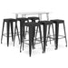 Set mobilier de bar, 7 piese, alb și negru - WALTI WALTI