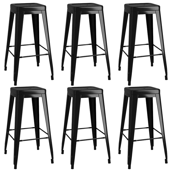 Set mobilier de bar, 7 piese, alb și negru - WALTI WALTI