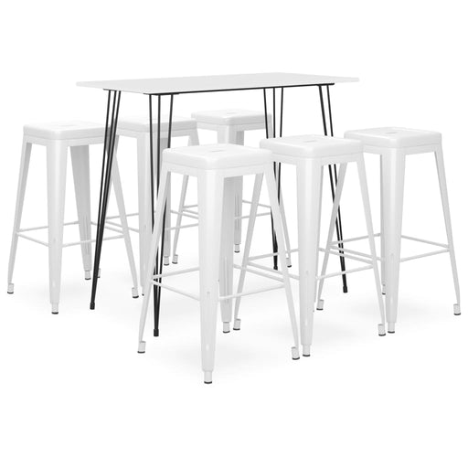 Set mobilier de bar, 7 piese, alb - WALTI WALTI