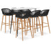 Set mobilier de bar, 7 piese, alb și negru - WALTI WALTI