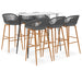 Set mobilier de bar, 7 piese, alb și gri - WALTI WALTI