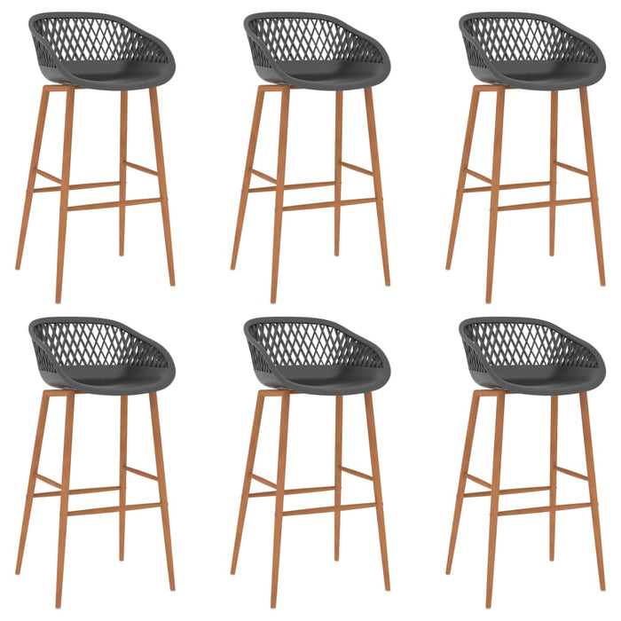 Set mobilier de bar, 7 piese, alb și gri - WALTI WALTI