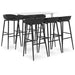 Set mobilier de bar, 7 piese, alb și negru - WALTI WALTI