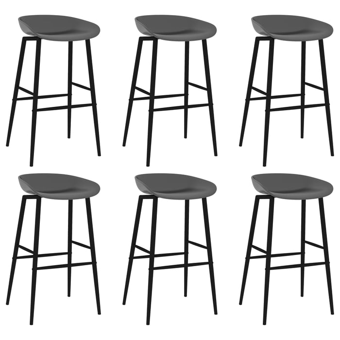 Set mobilier de bar, 7 piese, alb și gri - WALTI WALTI