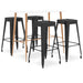 Set mobilier de bar, 5 piese, alb și negru - WALTI WALTI