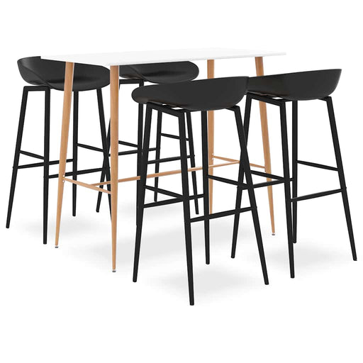 Set mobilier de bar, 5 piese, alb și negru - WALTI WALTI