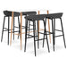 Set mobilier de bar, 5 piese, alb și gri - WALTI WALTI