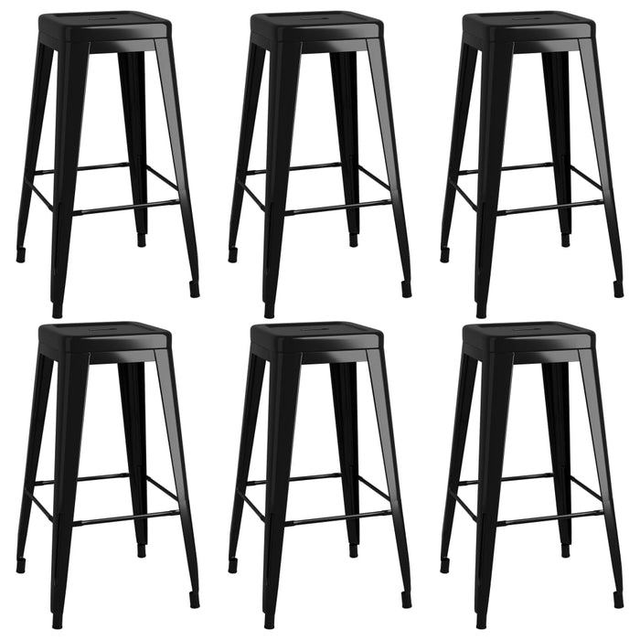 Set mobilier de bar, 7 piese, alb și negru - WALTI WALTI