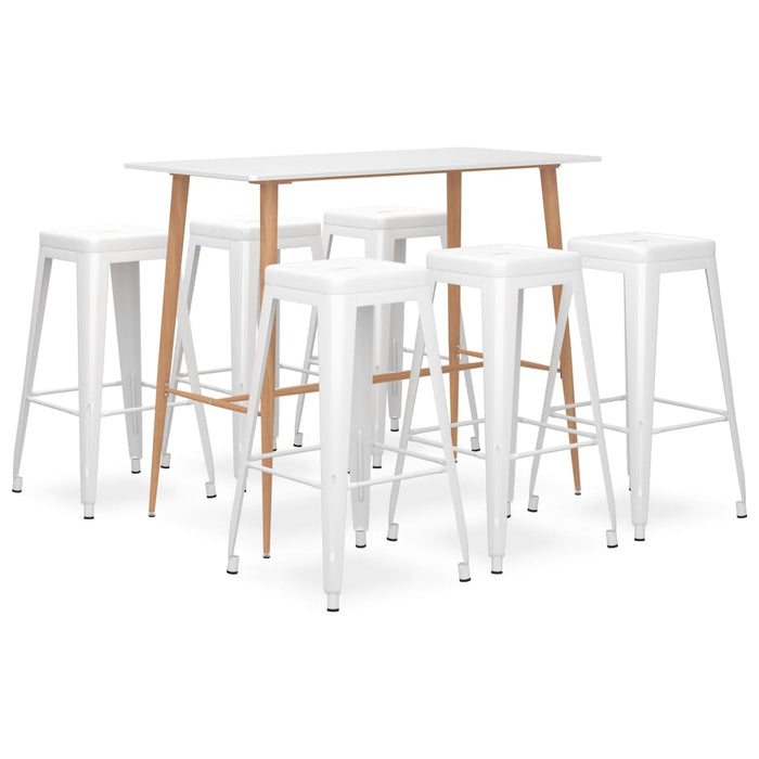 Set mobilier de bar, 7 piese, alb - WALTI WALTI