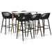 Set mobilier de bar, 7 piese, alb și negru - WALTI WALTI