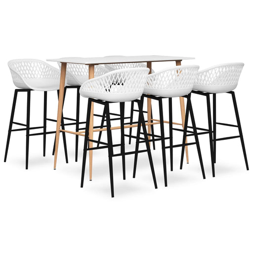 Set mobilier de bar, 7 piese, alb - WALTI WALTI