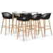 Set mobilier de bar, 7 piese, alb și negru - WALTI WALTI