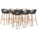 Set mobilier de bar, 7 piese, alb și gri - WALTI WALTI