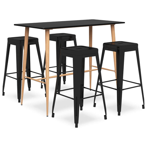 Set mobilier de bar, 5 piese, negru - WALTI WALTI