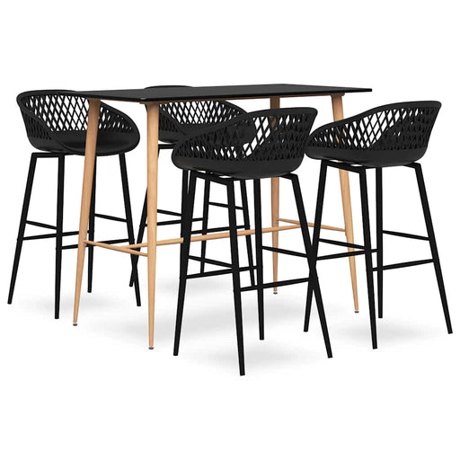 Set mobilier de bar, 5 piese, negru - WALTI WALTI