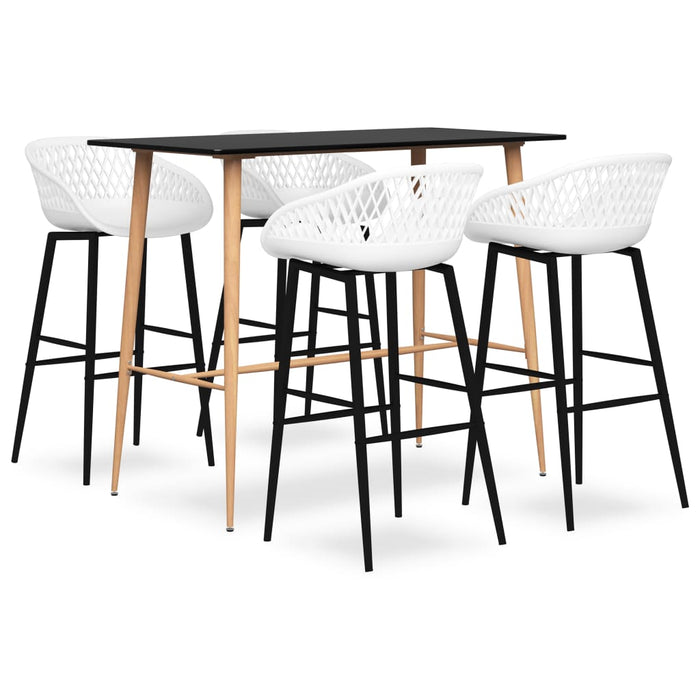 Set mobilier de bar, 5 piese, negru și alb - WALTI WALTI