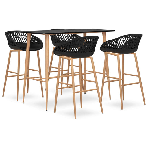 Set mobilier de bar, 5 piese, negru - WALTI WALTI