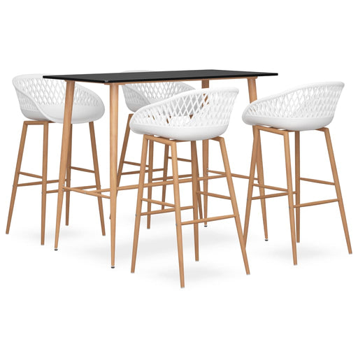 Set mobilier de bar, 5 piese, negru și alb - WALTI WALTI