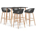 Set mobilier de bar, 5 piese, negru și gri - WALTI WALTI