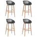 Set mobilier de bar, 5 piese, negru și gri - WALTI WALTI