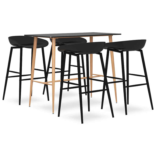 Set mobilier de bar, 5 piese, negru - WALTI WALTI