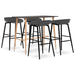 Set mobilier de bar, 5 piese, negru și gri - WALTI WALTI