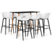 Set mobilier de bar, 7 piese, negru și alb - WALTI WALTI