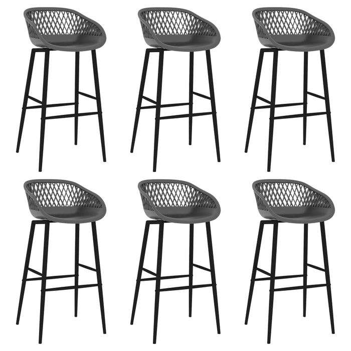 Set mobilier de bar, 7 piese, negru și gri - WALTI WALTI