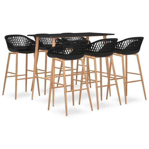 Set mobilier de bar, 7 piese, negru - WALTI WALTI