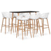 Set mobilier de bar, 7 piese, negru și alb - WALTI WALTI