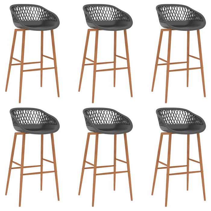 Set mobilier de bar, 7 piese, negru și gri - WALTI WALTI