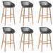 Set mobilier de bar, 7 piese, negru și gri - WALTI WALTI