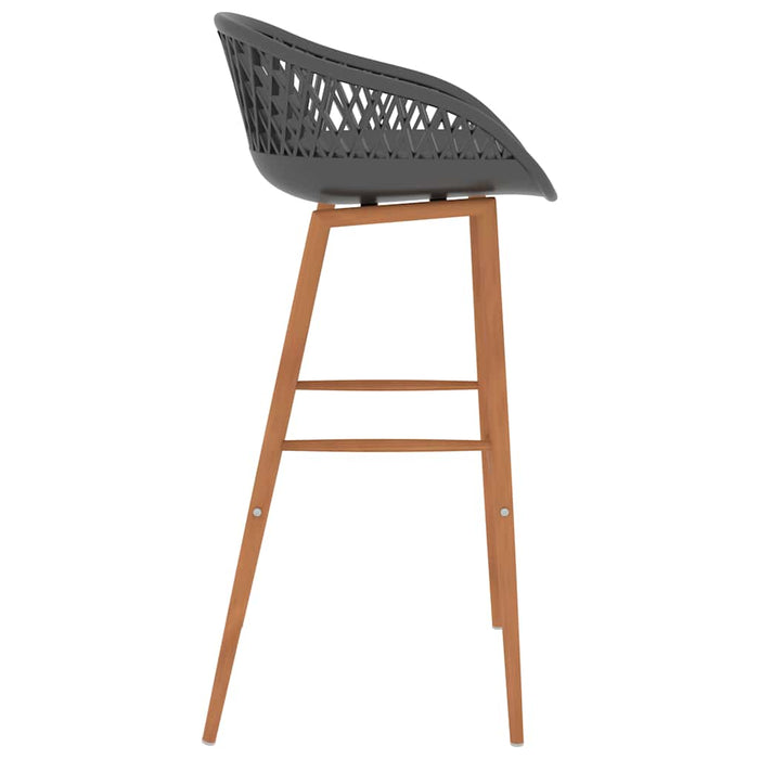 Set mobilier de bar, 7 piese, negru și gri - WALTI WALTI