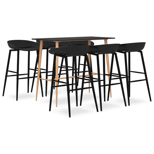 Set mobilier de bar, 7 piese, negru - WALTI WALTI
