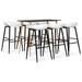 Set mobilier de bar, 7 piese, negru și alb - WALTI WALTI