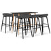 Set mobilier de bar, 7 piese, negru și gri - WALTI WALTI