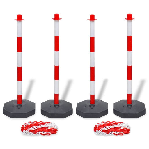 Set 4 stâlpi de blocare & 2 lanțuri de plastic, 10 m - WALTI WALTI