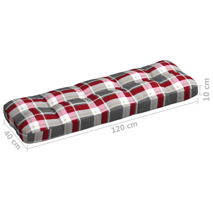Perne pentru canapea din paleți 7 buc, roșu, model carouri WALTI