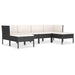 Set mobilier de grădină cu perne, 6 piese, negru, poliratan - WALTI WALTI