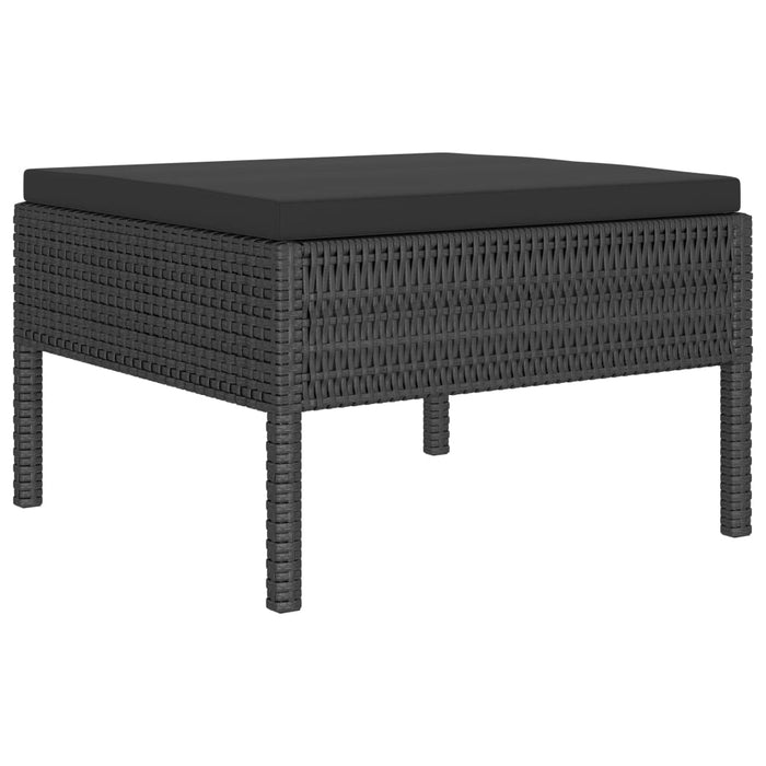 Set mobilier de grădină cu perne, 6 piese, negru, poliratan - WALTI WALTI