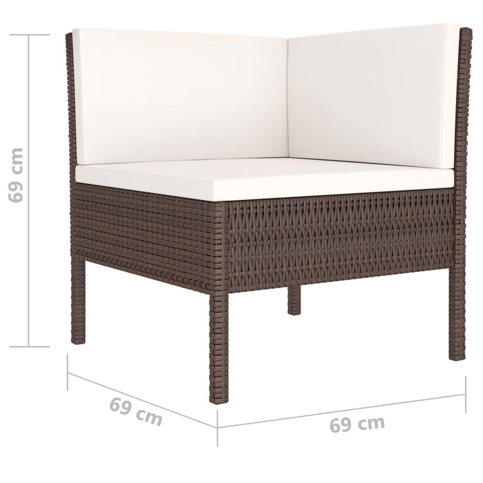 Set mobilier de grădină cu perne, 4 piese, maro, poliratan - WALTI WALTI