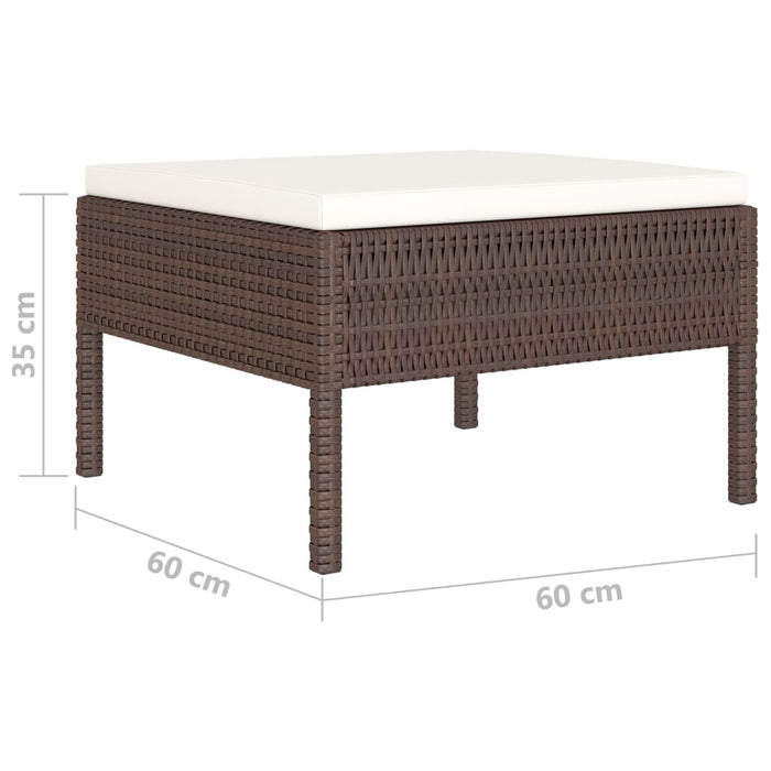 Set mobilier de grădină cu perne, 4 piese, maro, poliratan - WALTI WALTI